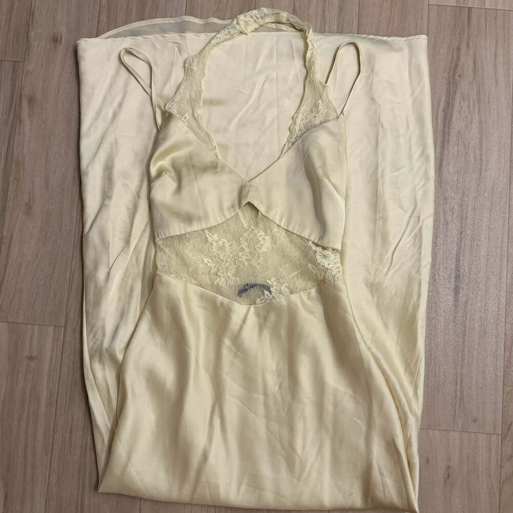 Abercrombie & Fitch Julia Slip Lace Halter Maxi Dress Size XXS